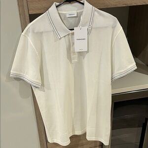 Salvatore Ferragamo Men's Cream Polo Shirt